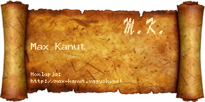 Max Kanut névjegykártya